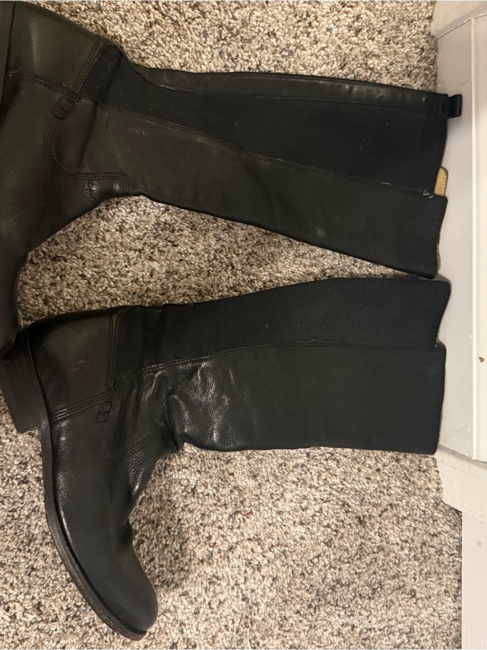 Frye Black Women's Tall Leather Riding Boots 6 - Picture 6 of 11